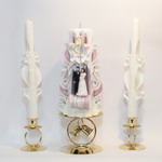 Magadol hand-made carved fire-proof candle set with 4w candle