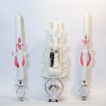 Magadol hand-made carved fire-proof candle set with 2w candle